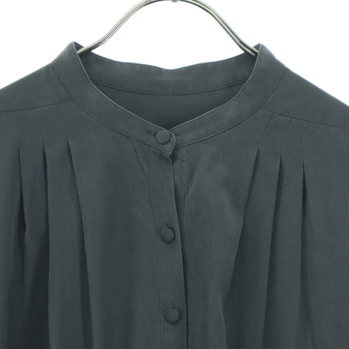 ANAYI アナイ 長袖 ブラウス 38 グレー ハーフボタン レディース