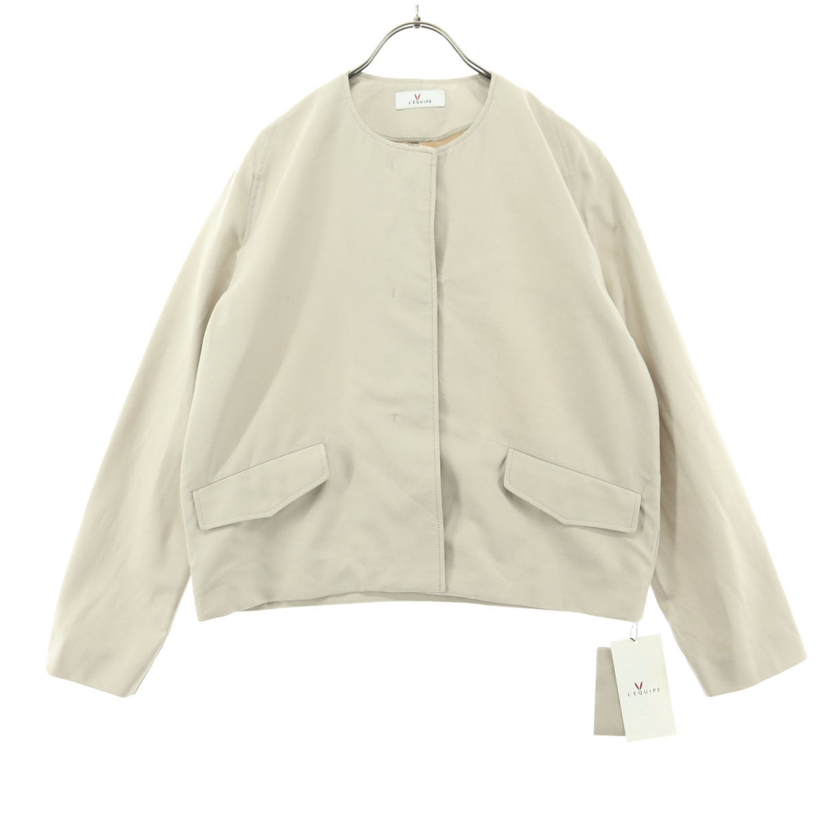 未使用 L'EQUIPE レキップ 日本製 長袖 ジャケット 38 ブラウン レディース
