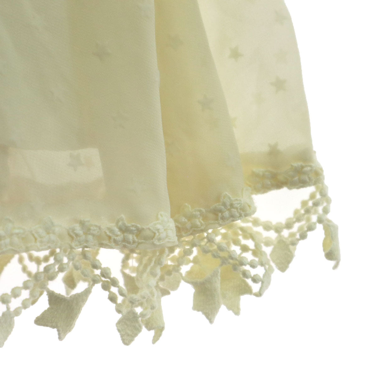 Angelic Pretty アンジェリックプリティ ほし柄 長袖 シアー 膝丈ワンピース アイボリー レース シースルー レディース