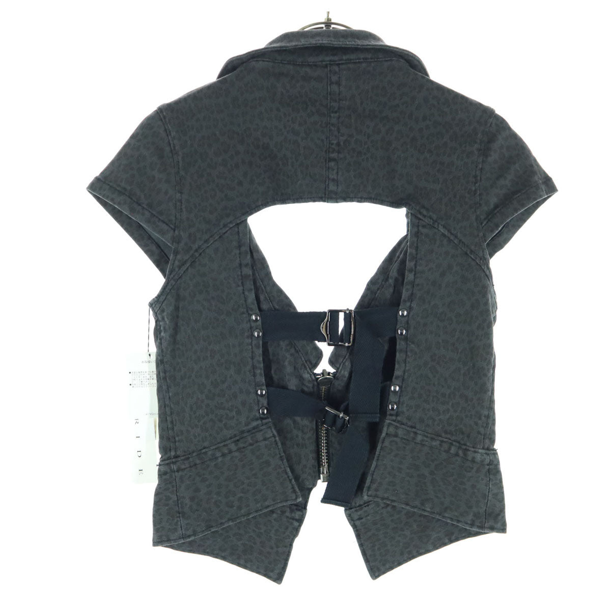 未使用 PRIDE プライド ヒョウ柄 ベスト 38 グレー ジップポケット レディース