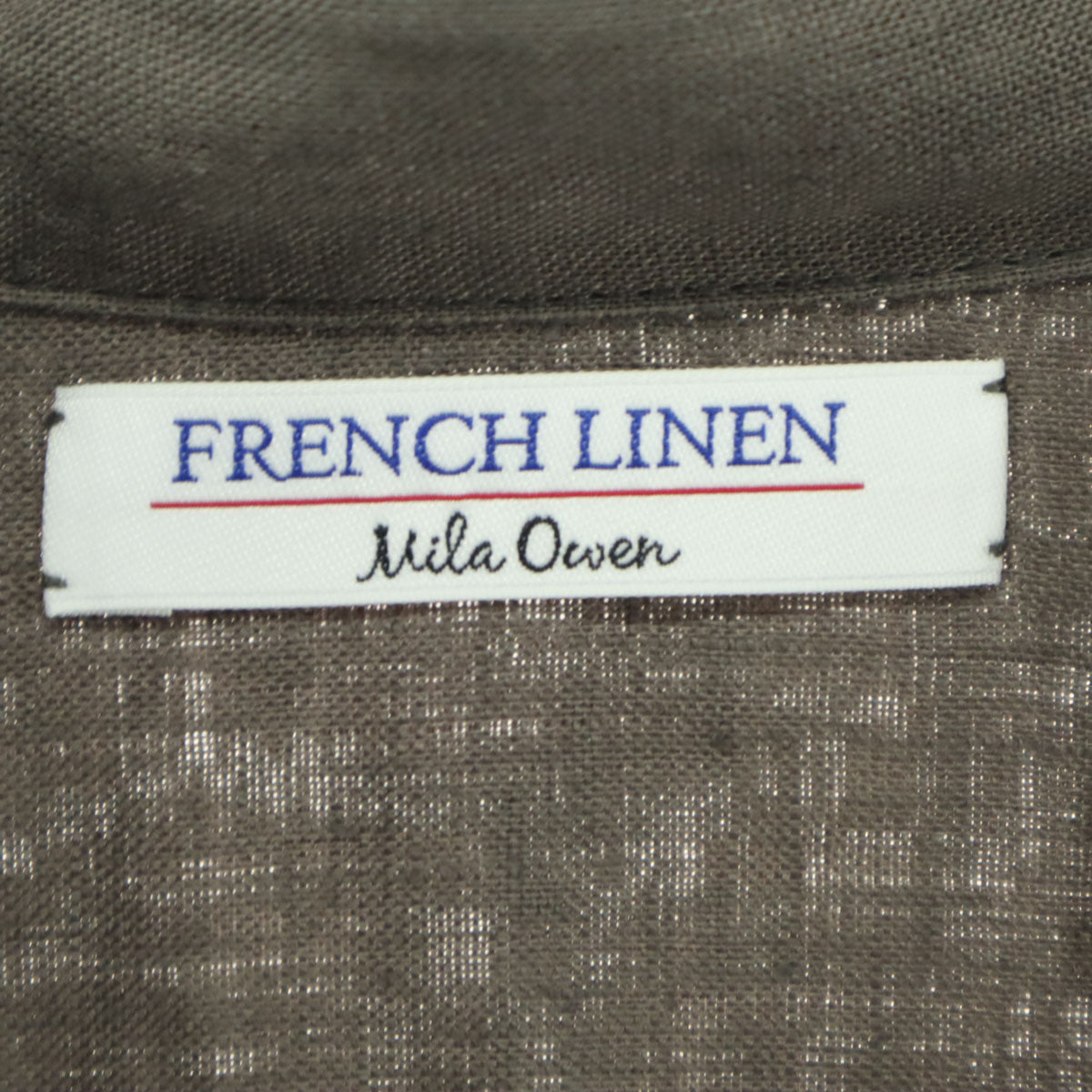 未使用 Mila Owen ミラオーウェン 長袖 リネンシャツ F ブラウン 09WFB221042 レディース