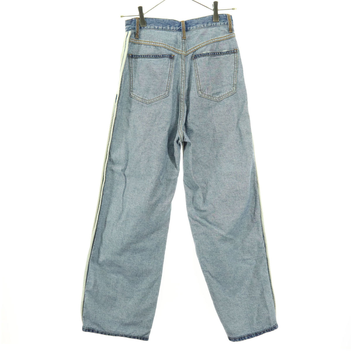 AMERI UNDRESSED アメリ 裏返しデザイン デニムパンツ W24 ブルー レディース