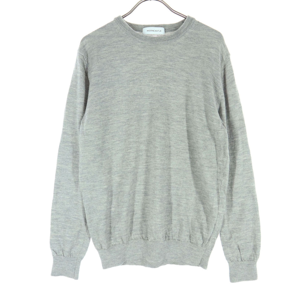 美品 MOON CASTLE ムーンキャッスル 長袖 ハイゲージ セーター L グレー メンズ