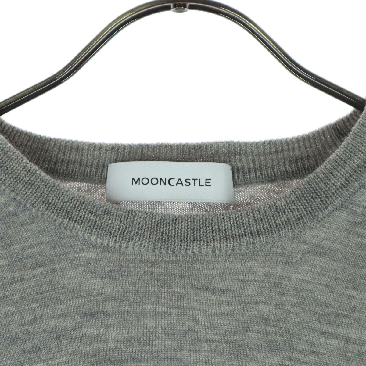 美品 MOON CASTLE ムーンキャッスル 長袖 ハイゲージ セーター L グレー メンズ