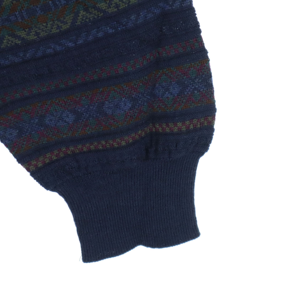 ARBERTO DANTI アルベルトダンティ オールド イタリア製 総柄 ボーダー柄 長袖 セーター ネイビー系 ニット メンズ