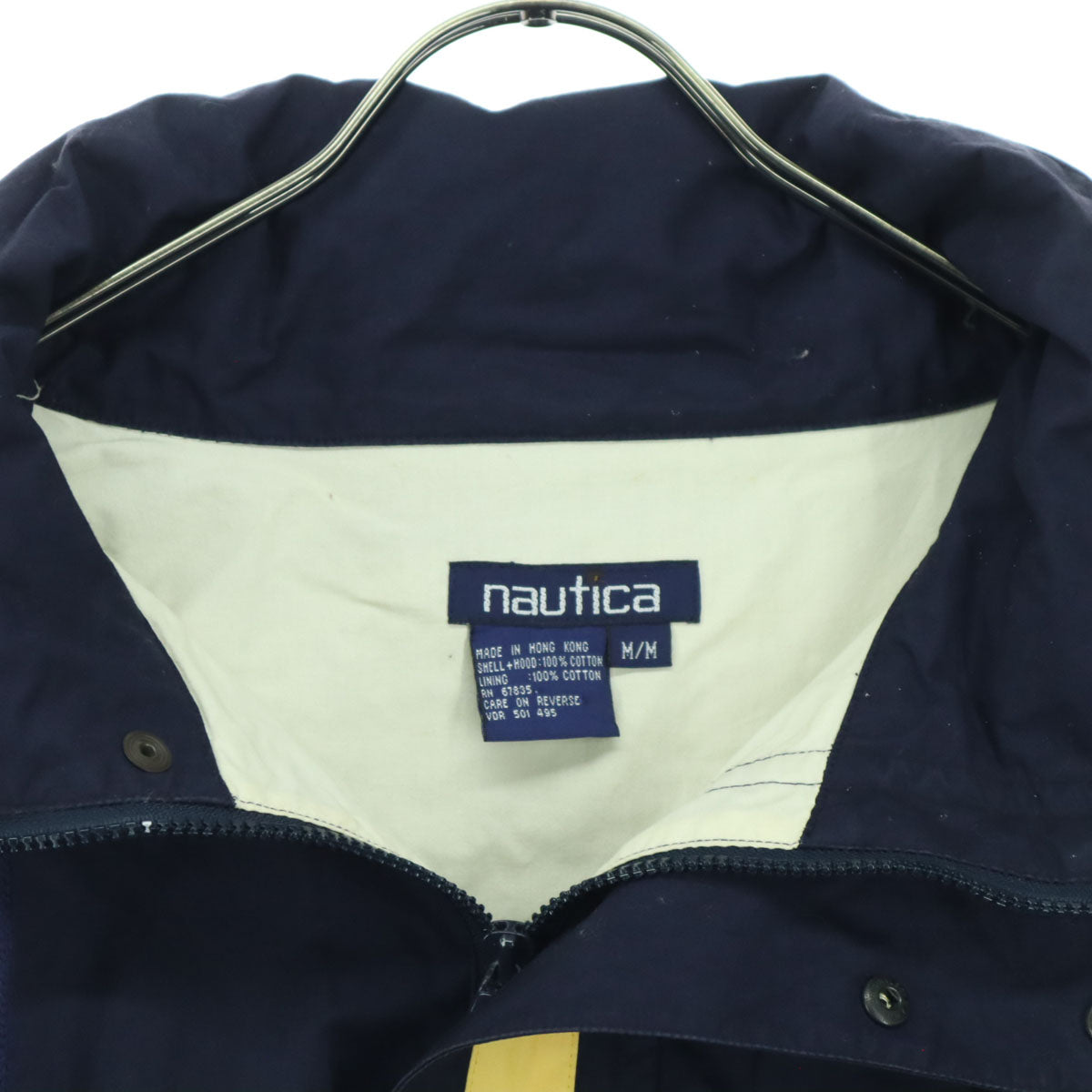 NAUTICA ノーティカ 90s オールド マルチカラー 長袖 ジャケット M ネイビー系 フーディー メンズ