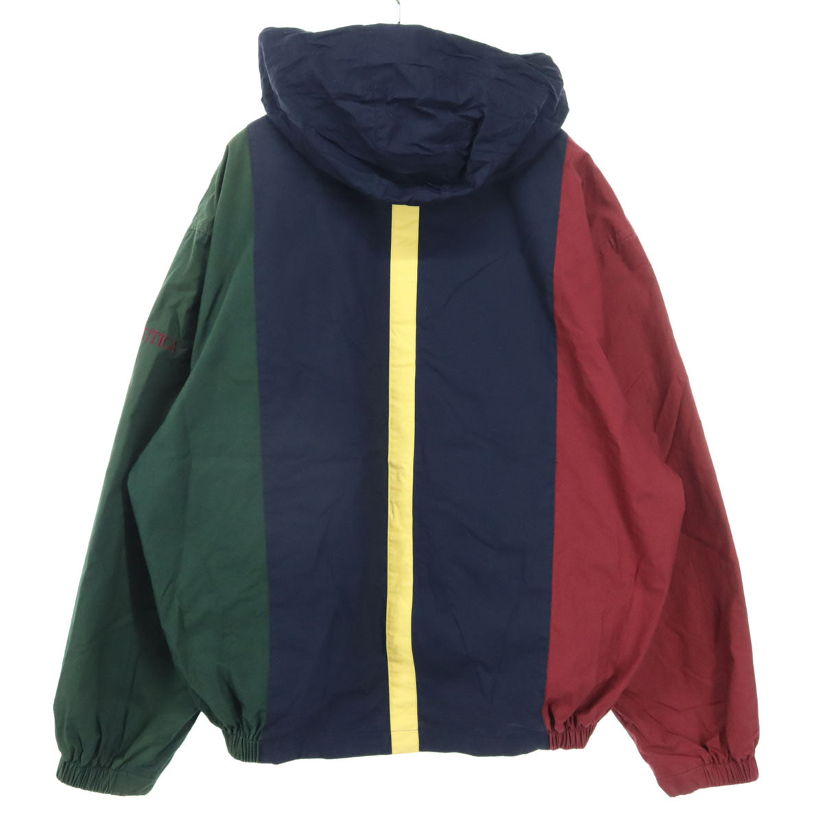 NAUTICA ノーティカ 90s オールド マルチカラー 長袖 ジャケット M ネイビー系 フーディー メンズ