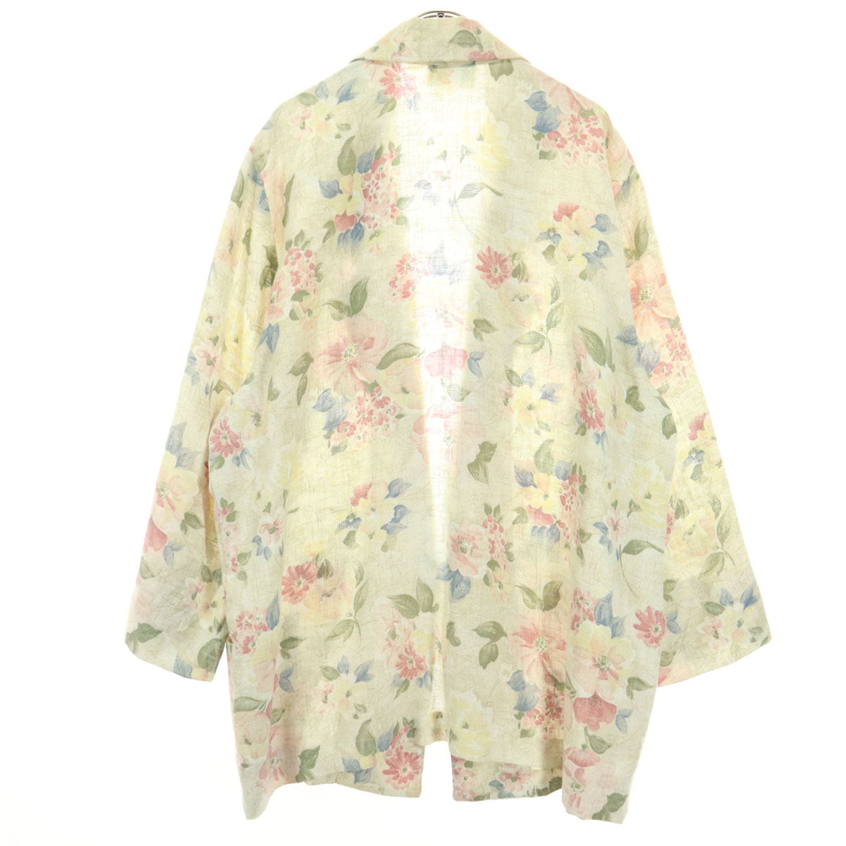 Joanna ジョアンナ 80s 90s オールド USA製 花柄 長袖 テーラードジャケット 20w ベージュ系 レディース