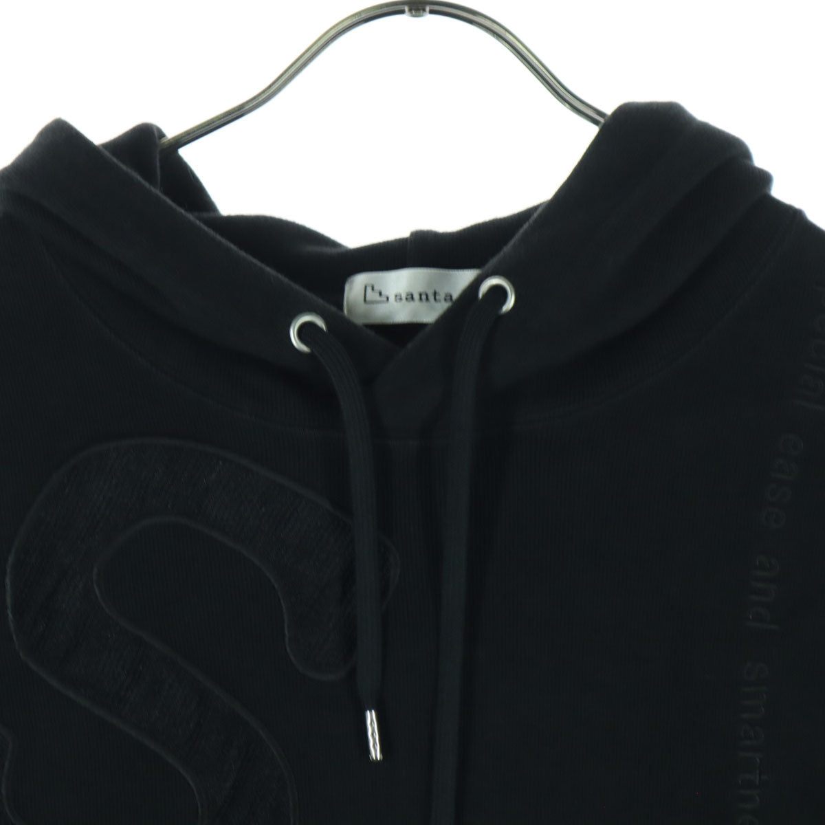 santa fe サンタフェ 日本製 刺繍 長袖 パーカー 50 ブラック メンズ
