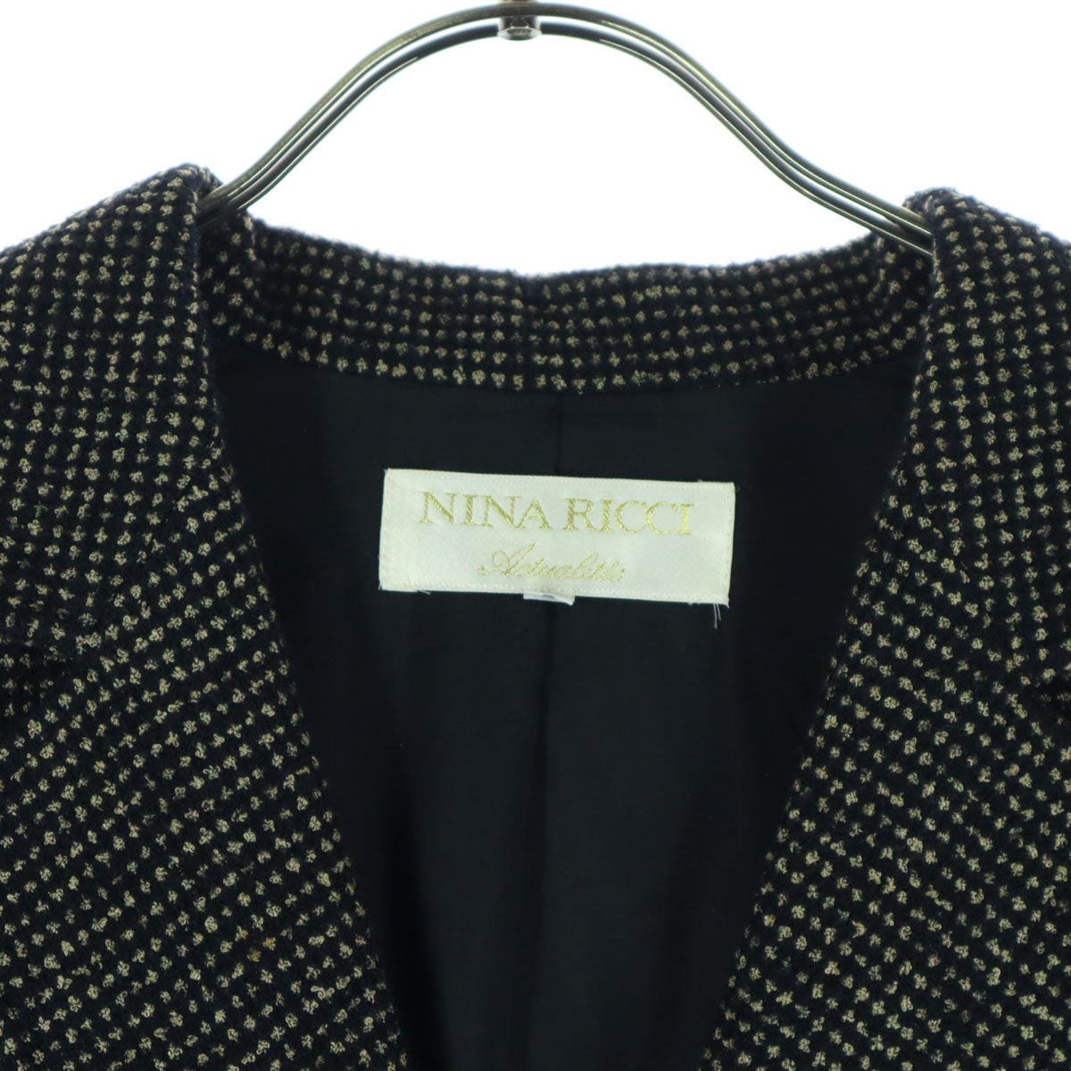 美品 NINA RICCI ニナリッチ 長袖 テーラードジャケット 11 ブラック レディース