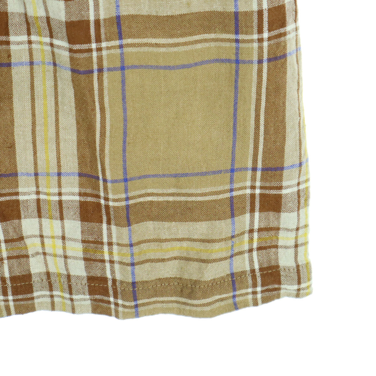 美品 ICHI Antiquites イチアンティークス 日本製 チェック柄 ロング丈 フレアスカート ブラウン系 レディース