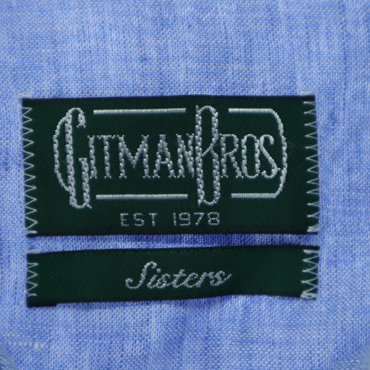 美品 GITMANBROS. ギットマンブラザーズ USA 長袖 ボタンダウン リネンシャツ M ブルー系 メンズ