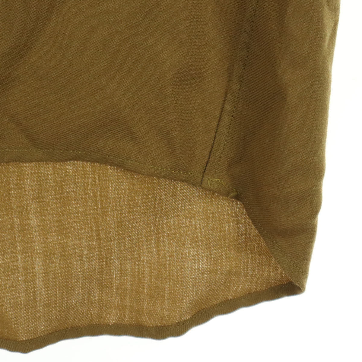 KURO クロ 日本製 長袖 ノーカラーシャツ 1 ブラウン系 メンズ