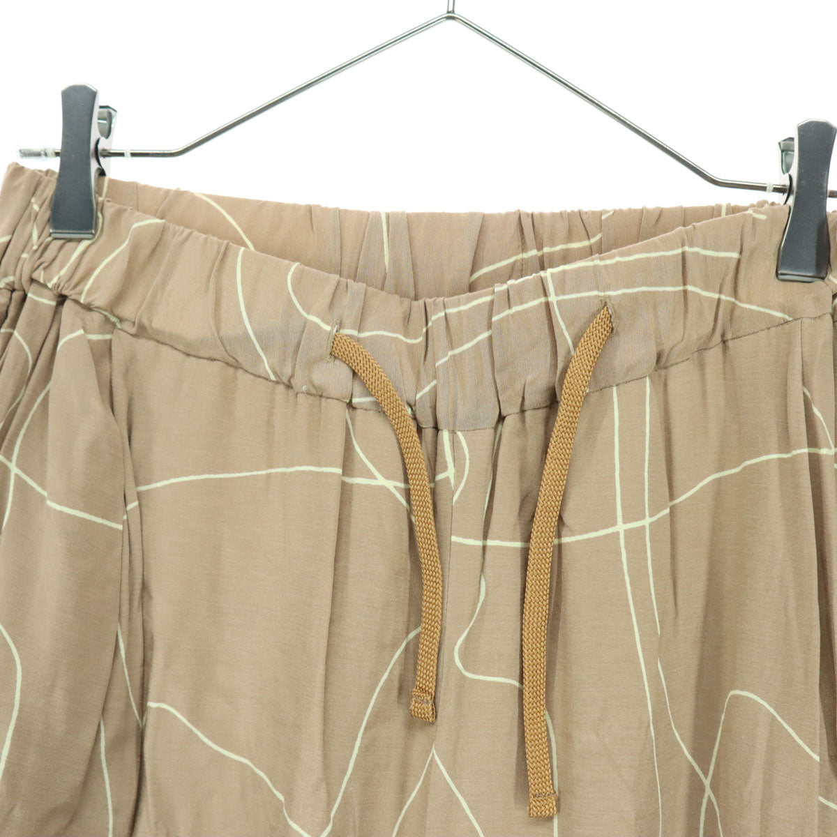 MAISON SPECIAL メゾンスペシャル 日本製 ツートンカラー アブストラクトプリント パンツ 38 ブラウン レディース