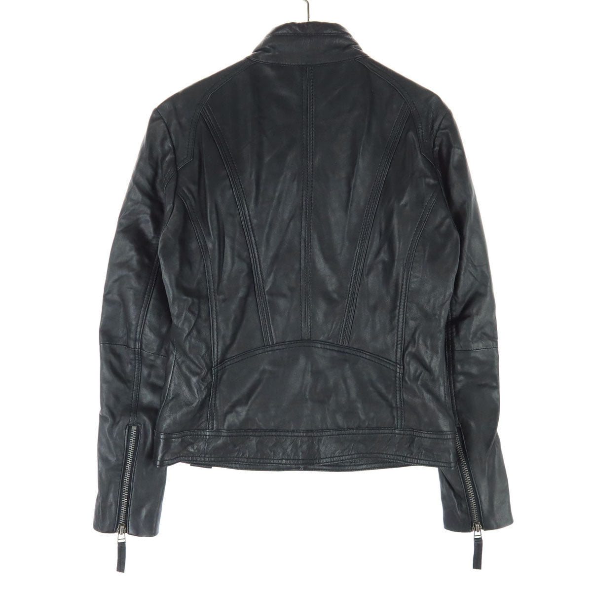 Haruf ハルフ 長袖 レザージャケット 36 ブラック レディース