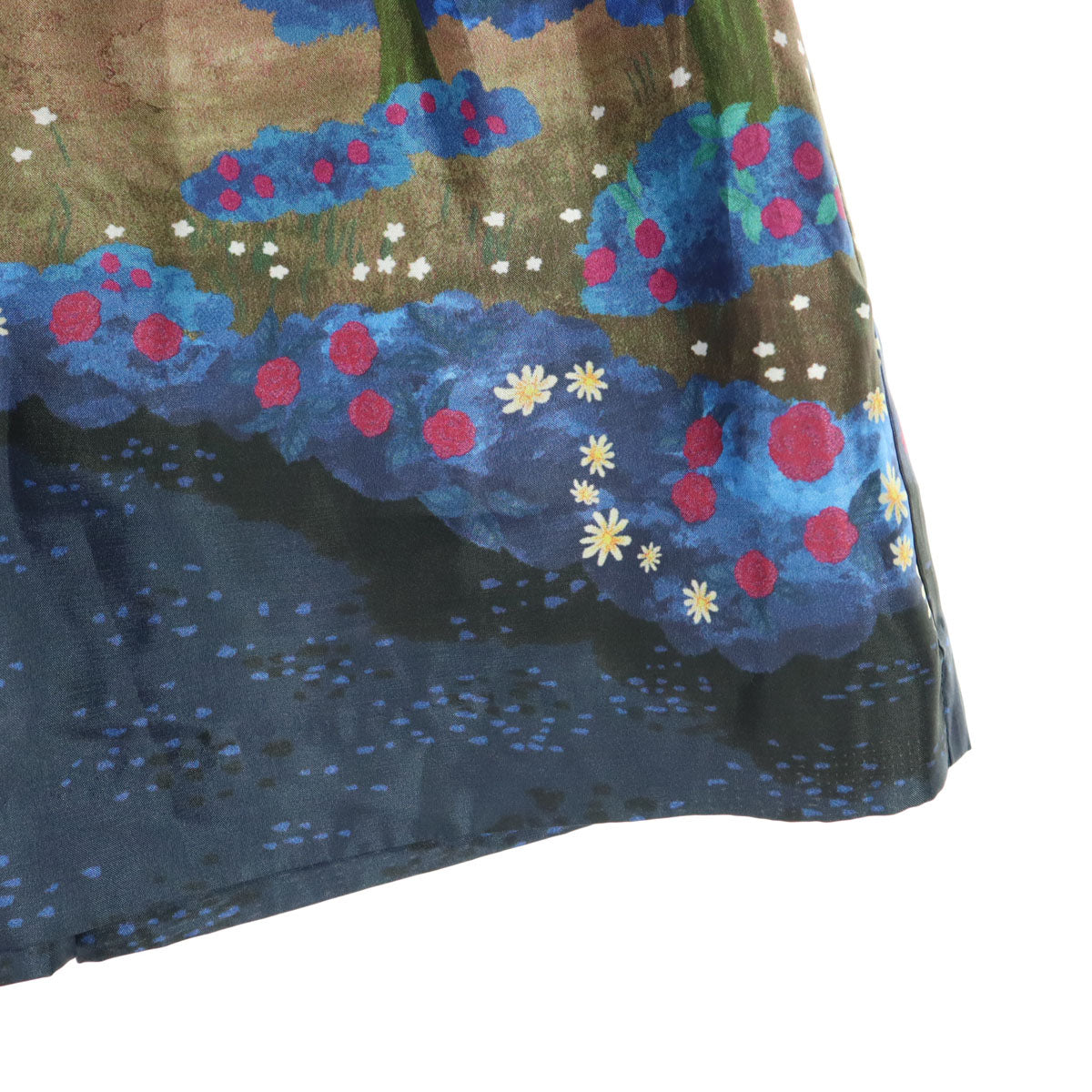 美品 Franche lippee black フランシュリッペブラック 日本製 ミニ丈 フレアスカート M ブルー系 アリス レディース