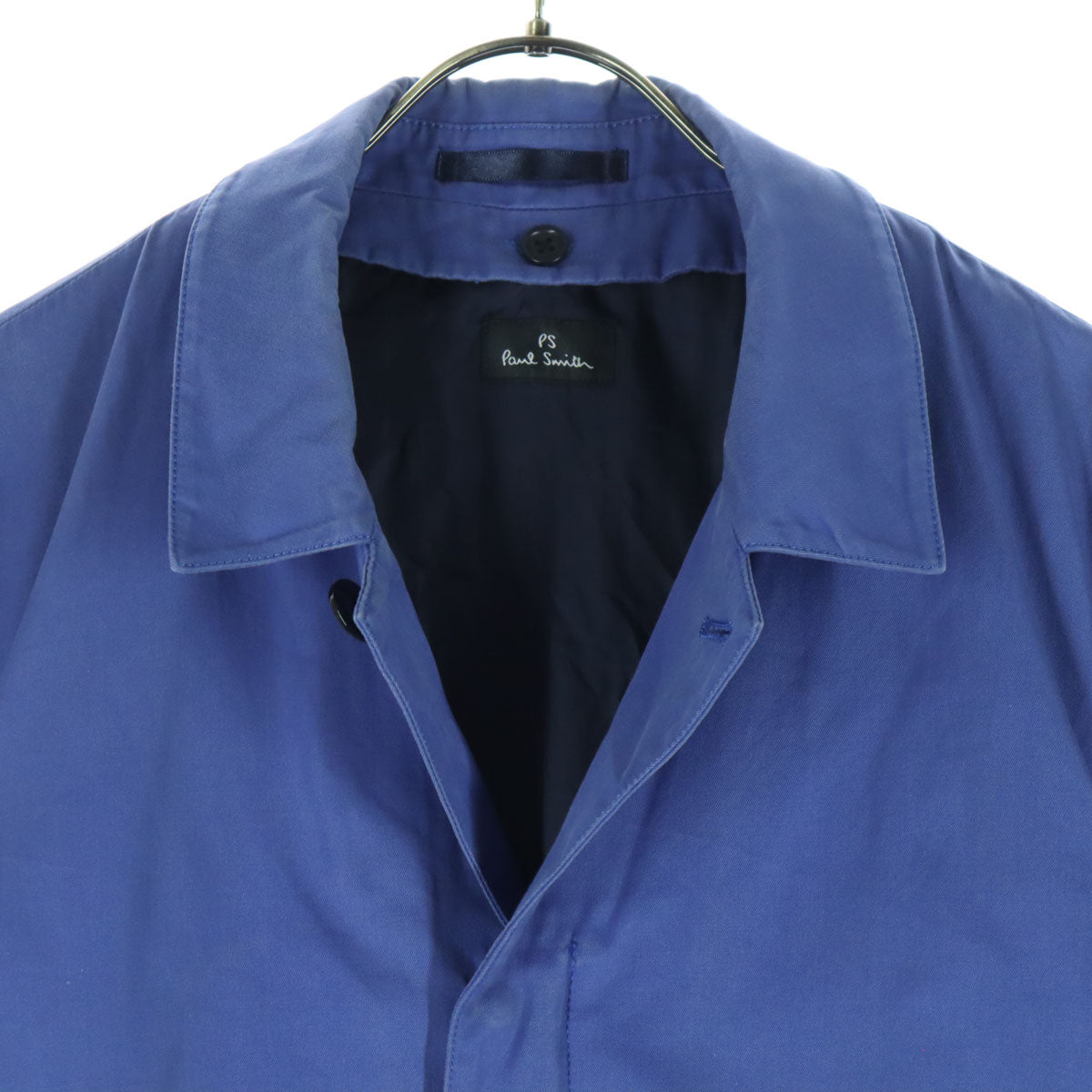 PS Paul Smith ピーエス ポールスミス 長袖 ロングコート L ブルー ライナー付属 メンズ