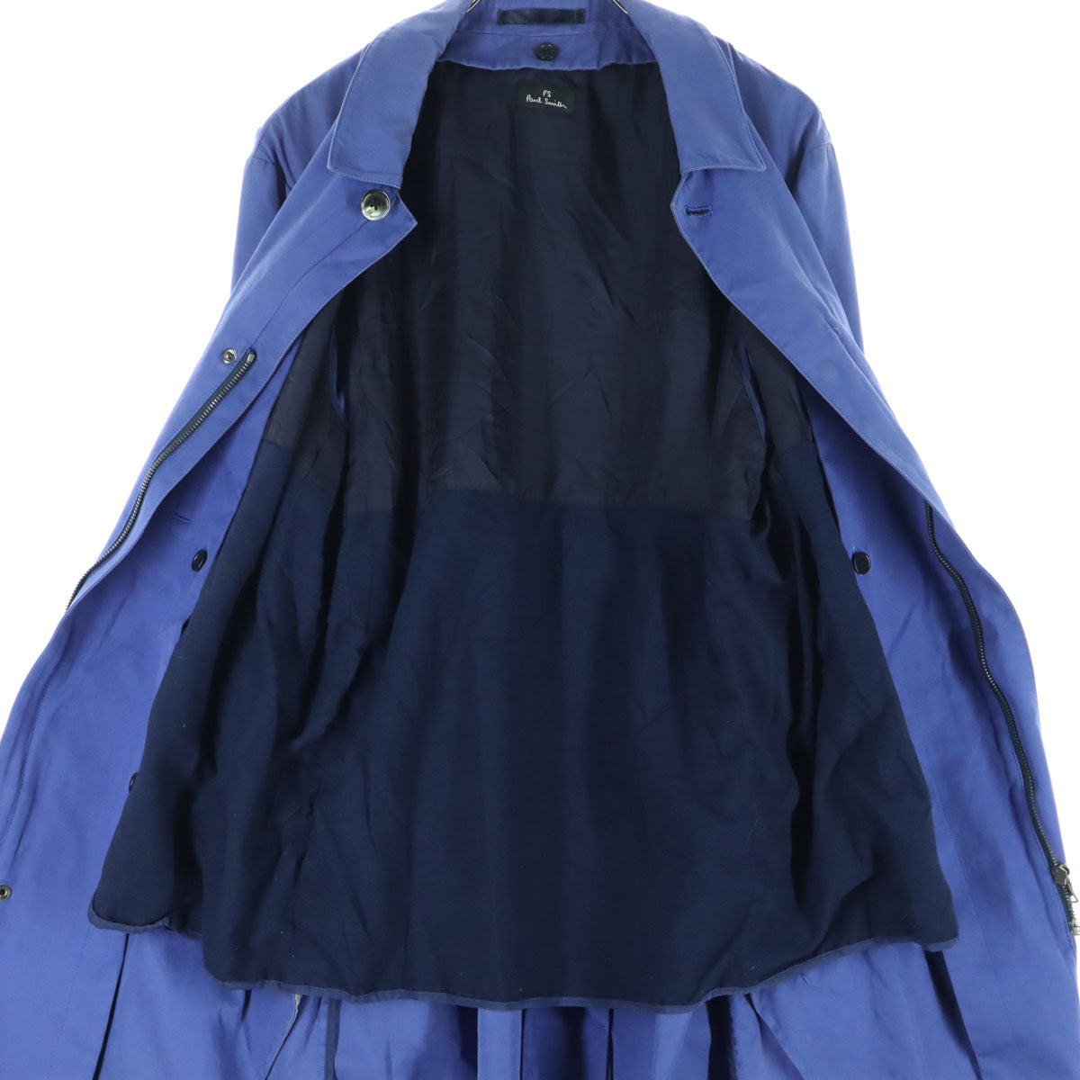 PS Paul Smith ピーエス ポールスミス 長袖 ロングコート L ブルー ライナー付属 メンズ