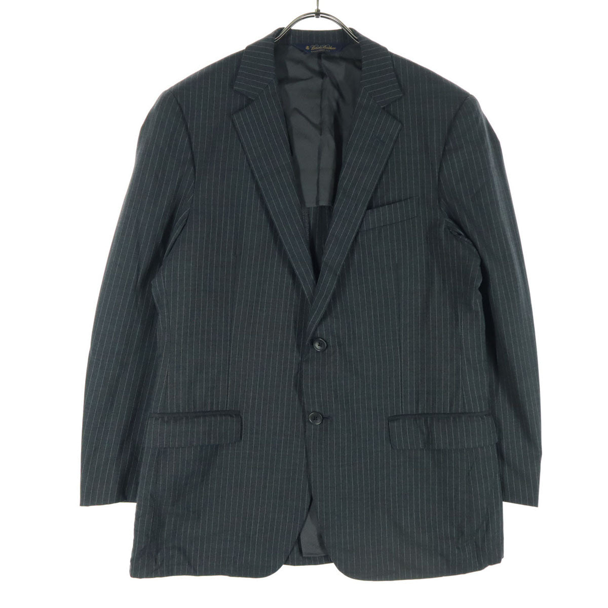 美品 Brooks Brothers ブルックスブラザーズ ストライプ柄 長袖 テーラードジャケット 39 グレー メンズ