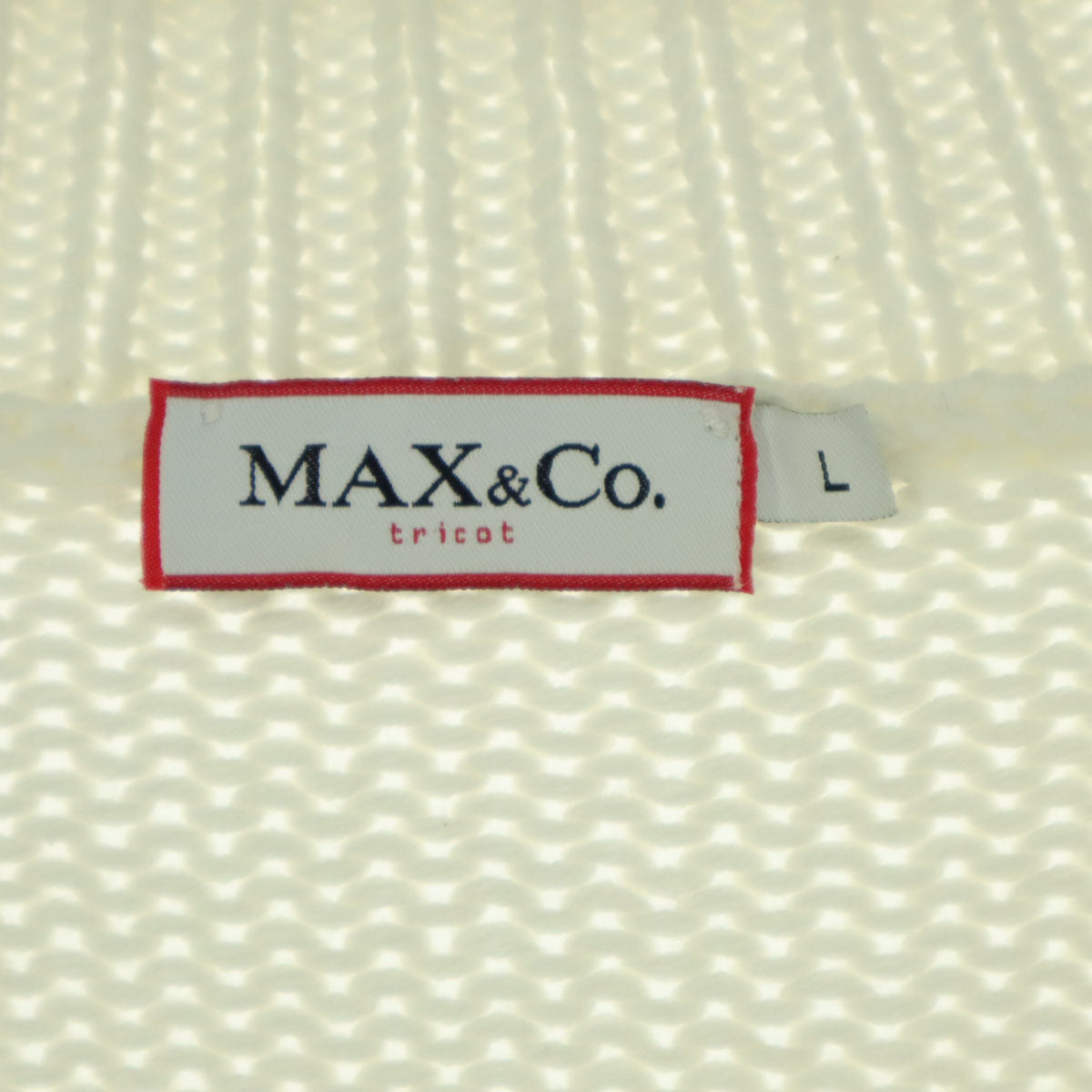 MAX&CO マックスアンドコー 長袖 Vネック ニット L ホワイト レディース