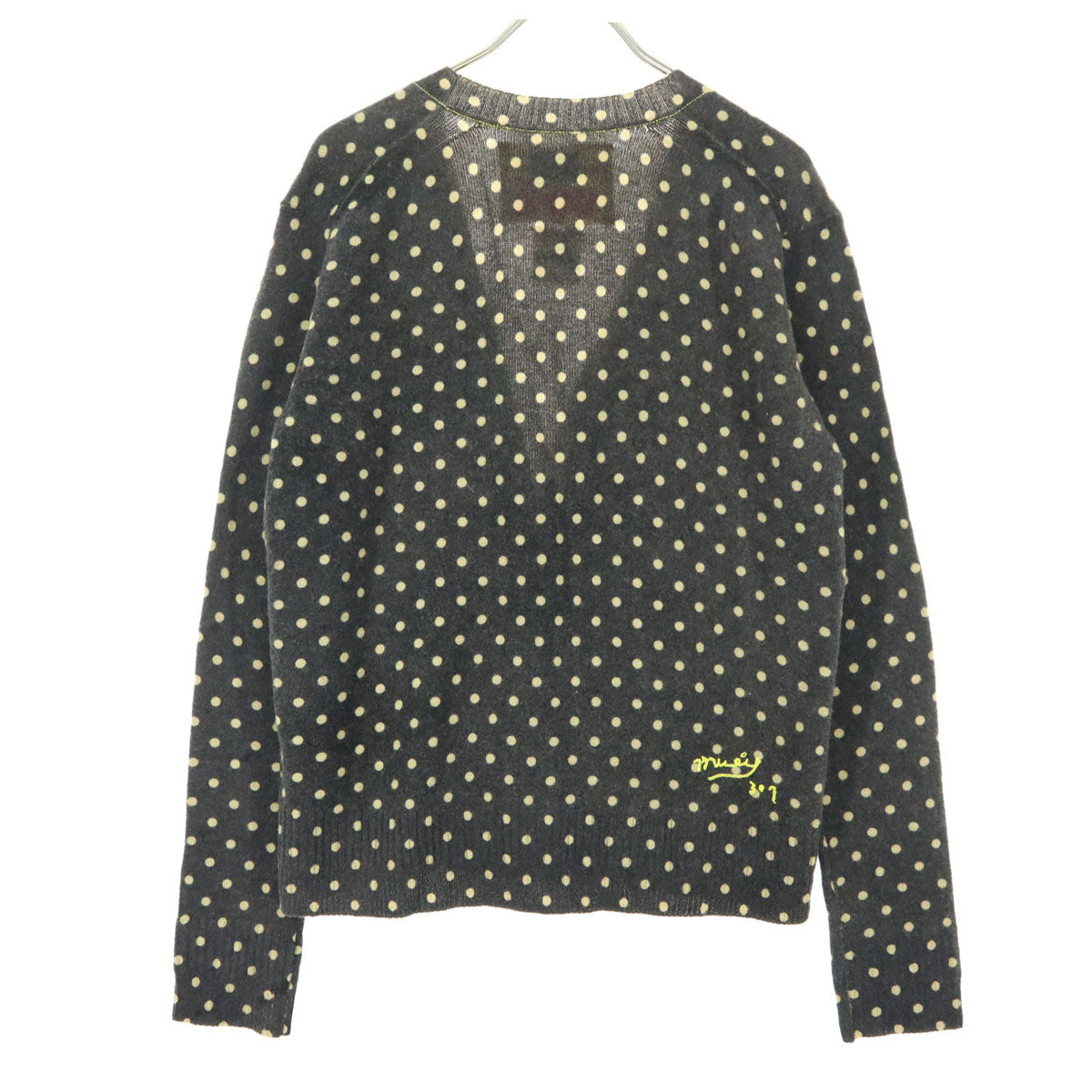 MUVEIL ミュベール ドット柄 長袖 カーディガン ブラウン系 レディース