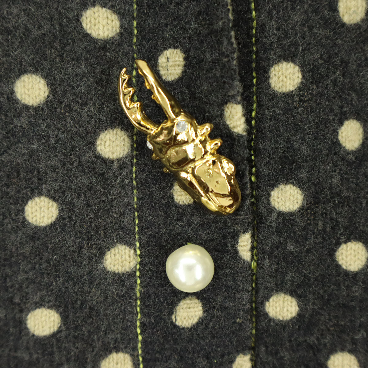 MUVEIL ミュベール ドット柄 長袖 カーディガン ブラウン系 レディース