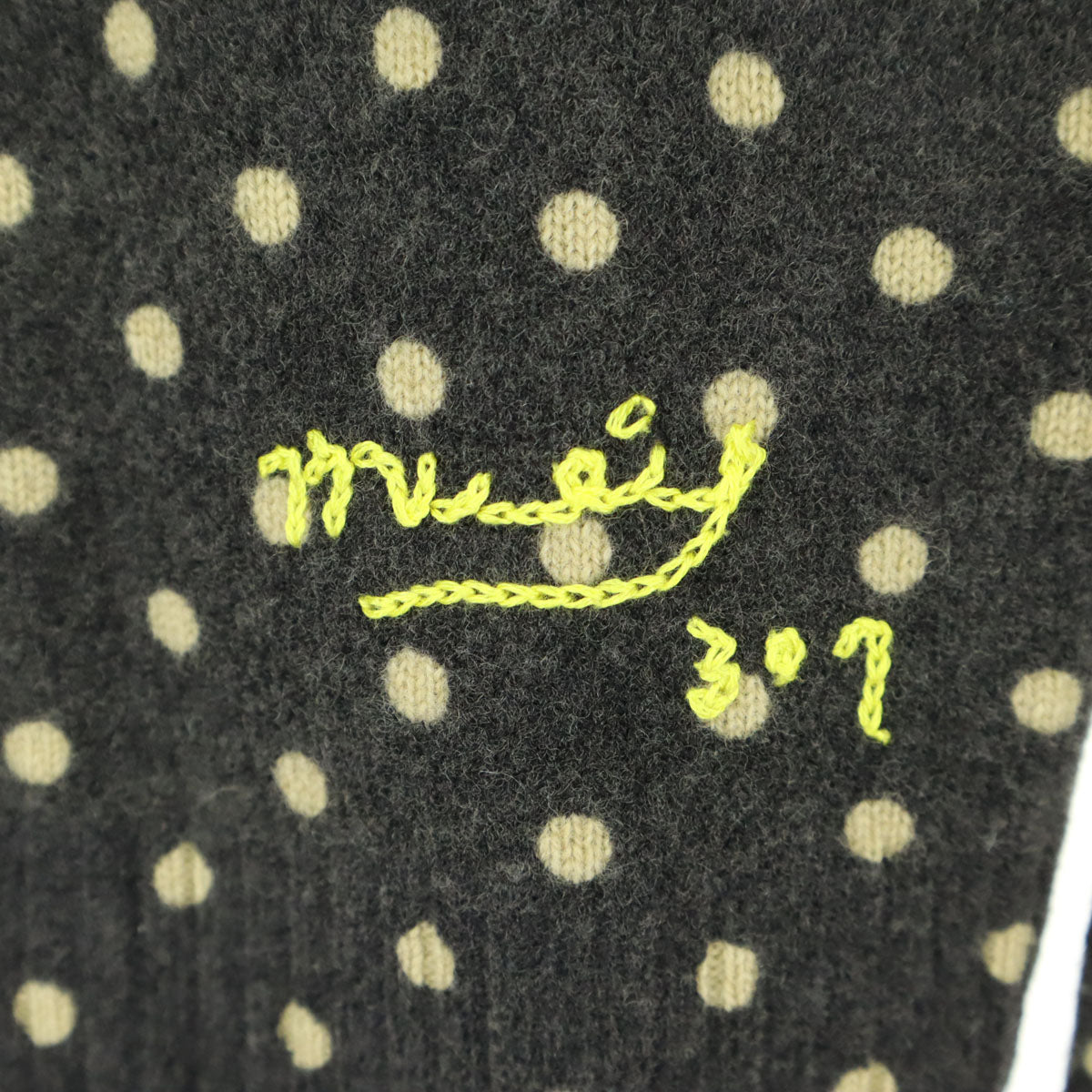 MUVEIL ミュベール ドット柄 長袖 カーディガン ブラウン系 レディース