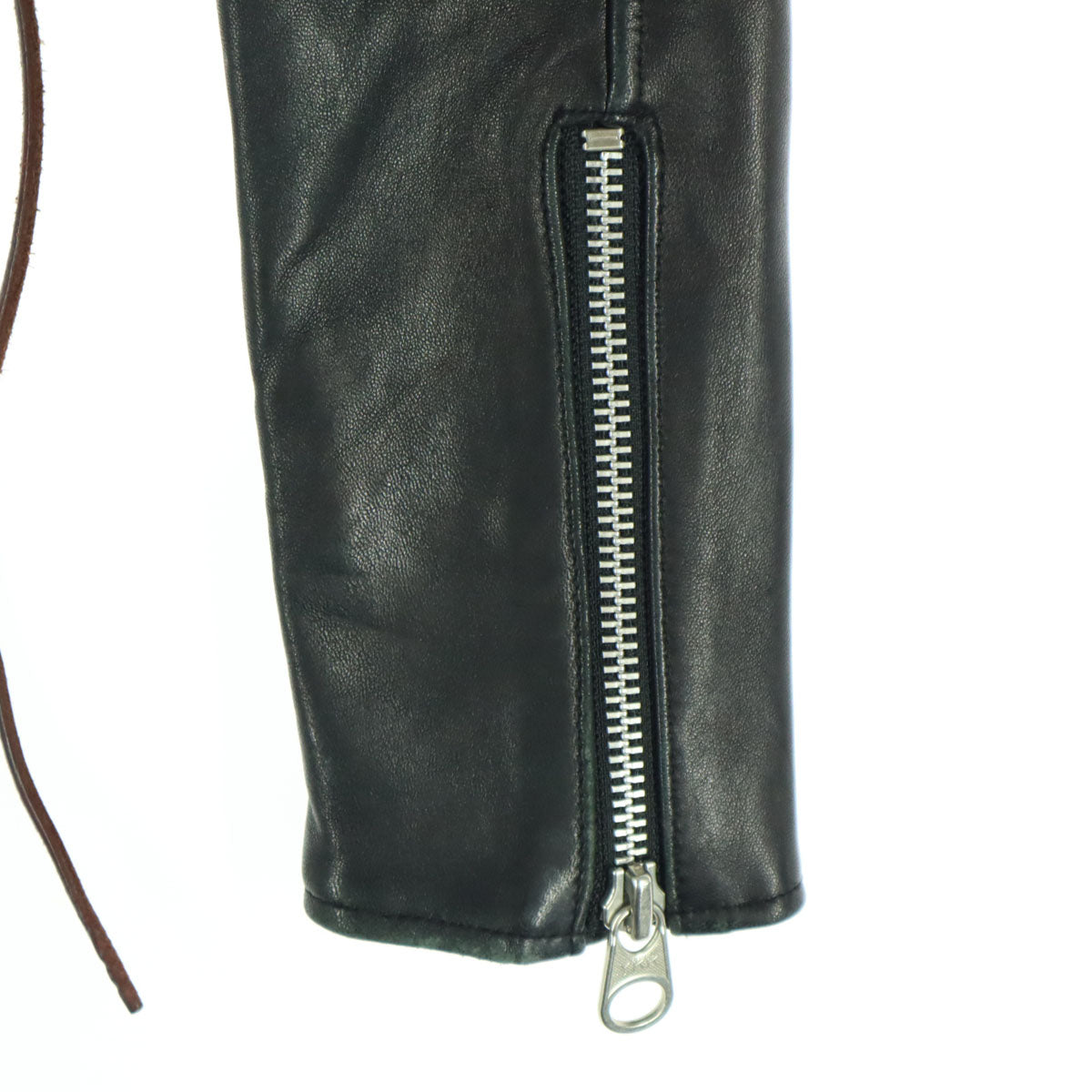 NINE ナイン 長袖 ダブルライダースジャケット F ブラック サイドレースアップ メンズ