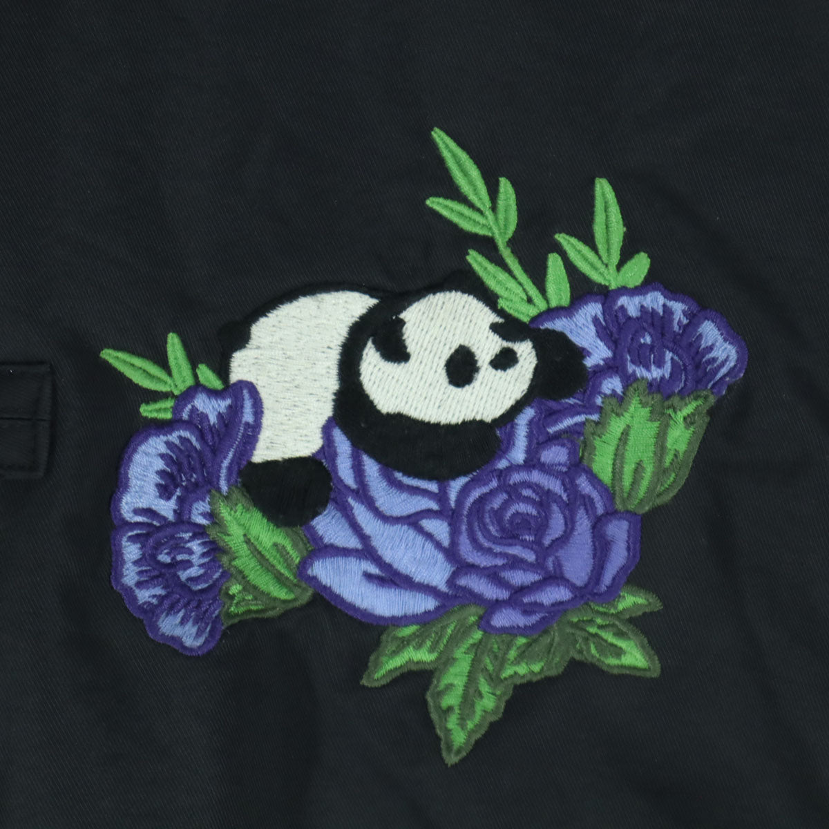 美品 CANDY STRIPPER キャンディストリッパー 刺繍 長袖 ジップジャケット 2 ブラック パンダ メンズ