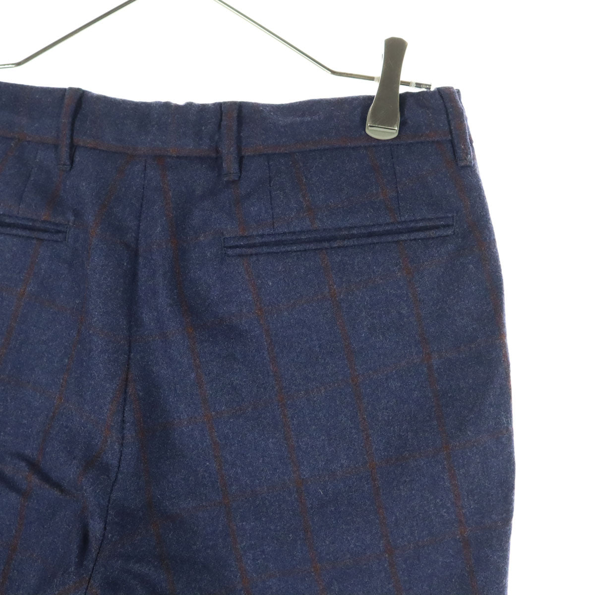 美品 VIGANO ヴィガーノ ストライプ柄 ウールパンツ 46 ネイビー メンズ