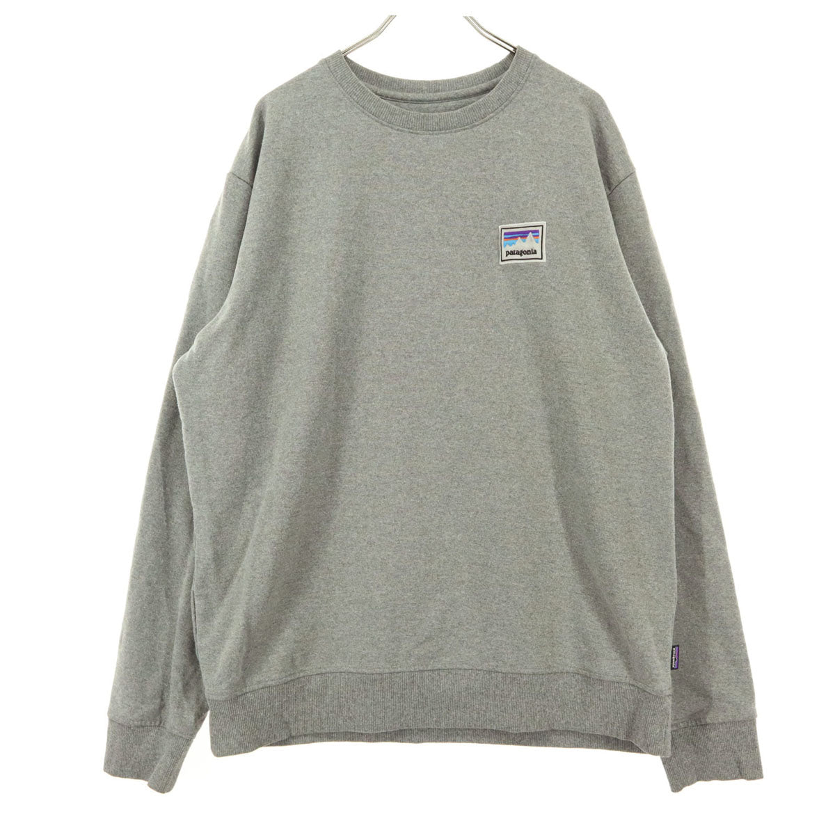 美品 patagonia パタゴニア ロゴワッペン 長袖 トレーナー L グレー パタゴニア・インターナショナル・インク PO:321594 メンズ