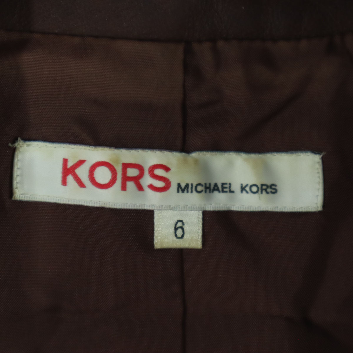 Michael Kors マイケルコース 長袖 レザージャケット 6 ブラウン レディース