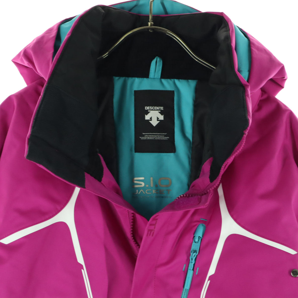 美品 DESCENTE デサント 英字 長袖 ダウンジャケット M ピンク レディース