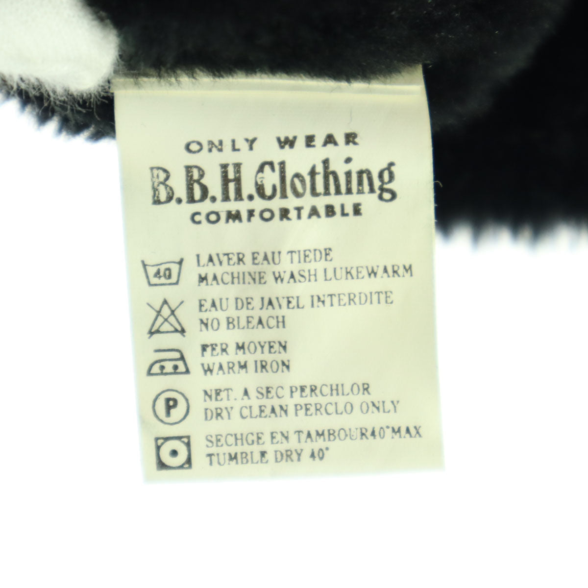 B.B.H.CLOTHING ビービーエイチクロッシング 裏ボア フェイク ムートンジャケット 38 ブラック メンズ