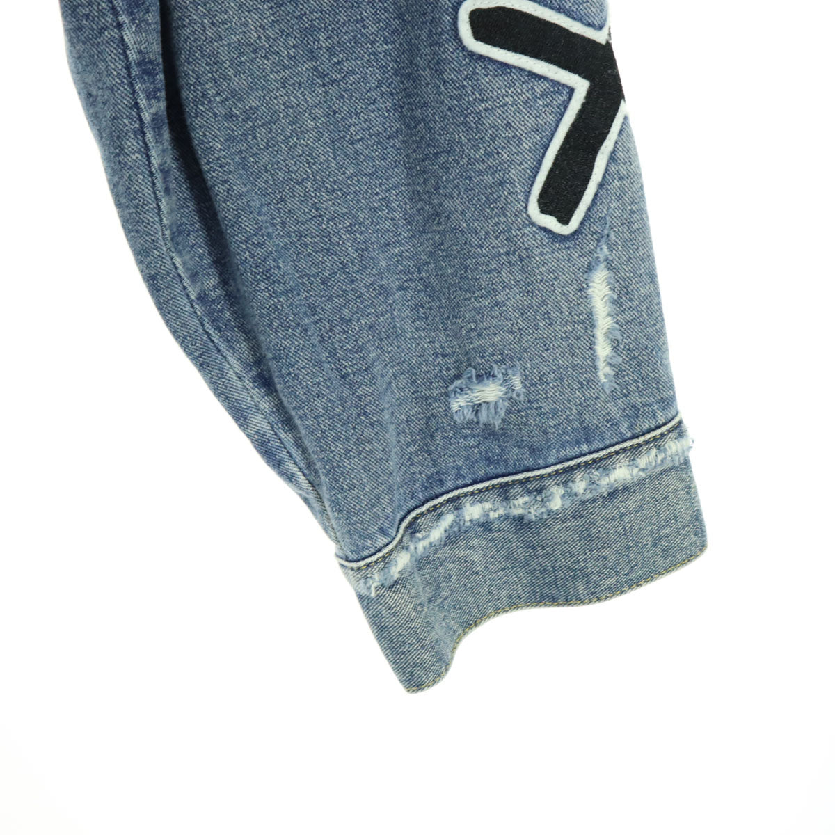 美品 ONE PIECE ワンピース EXIEEE イグジー コラボ キャラクターワッペン 長袖 デニムジャケット M ブルー系 メンズ