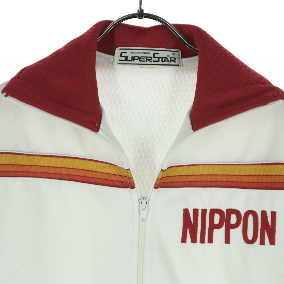 SUPER STAR スーパースター MIZUNO 美津野 刺繍 長袖 トラックジャケット O ホワイト ジャージ メンズ