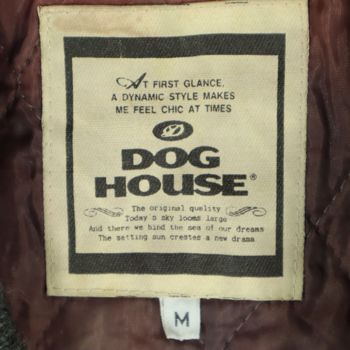 DOG HOUSE ドッグハウス 刺繍 チェーン刺繍 長袖 ジップジャケット M グレー メンズ