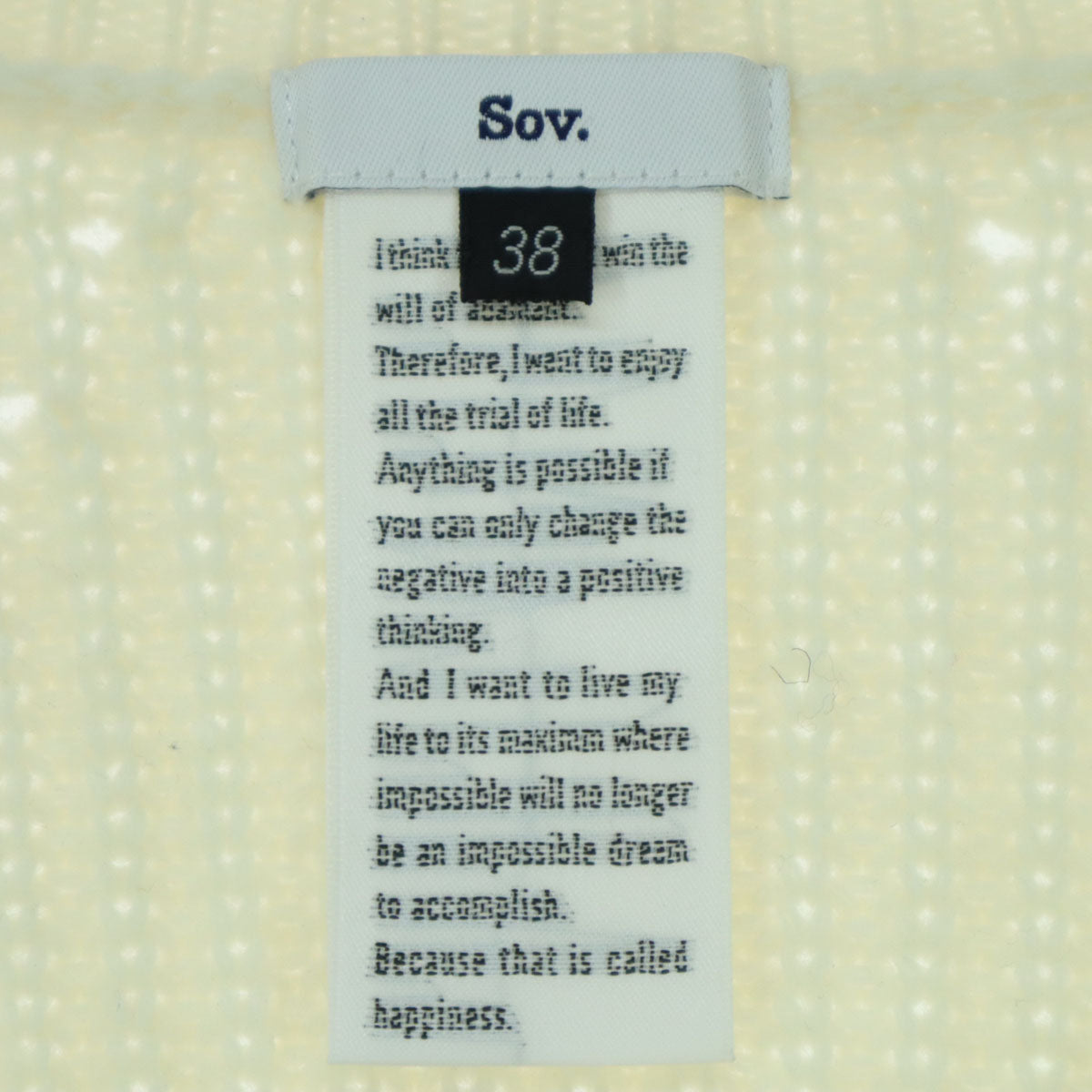 美品 Sov. ソブ 長袖 カシュクール ニットカーディガン 38 ホワイト レディース