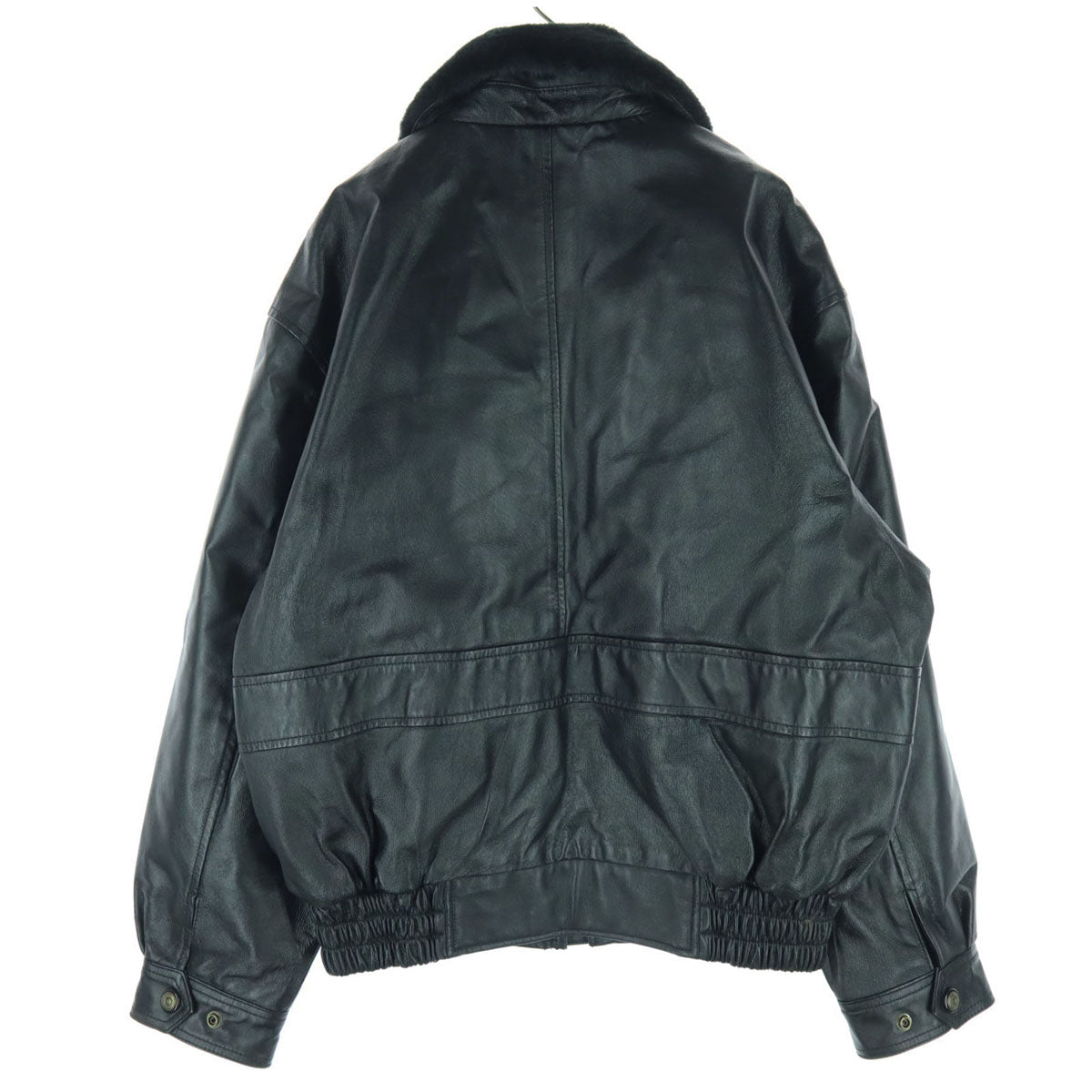 EPO CH エポック A-2タイプ 長袖 レザージャケット LL ブラック メンズ