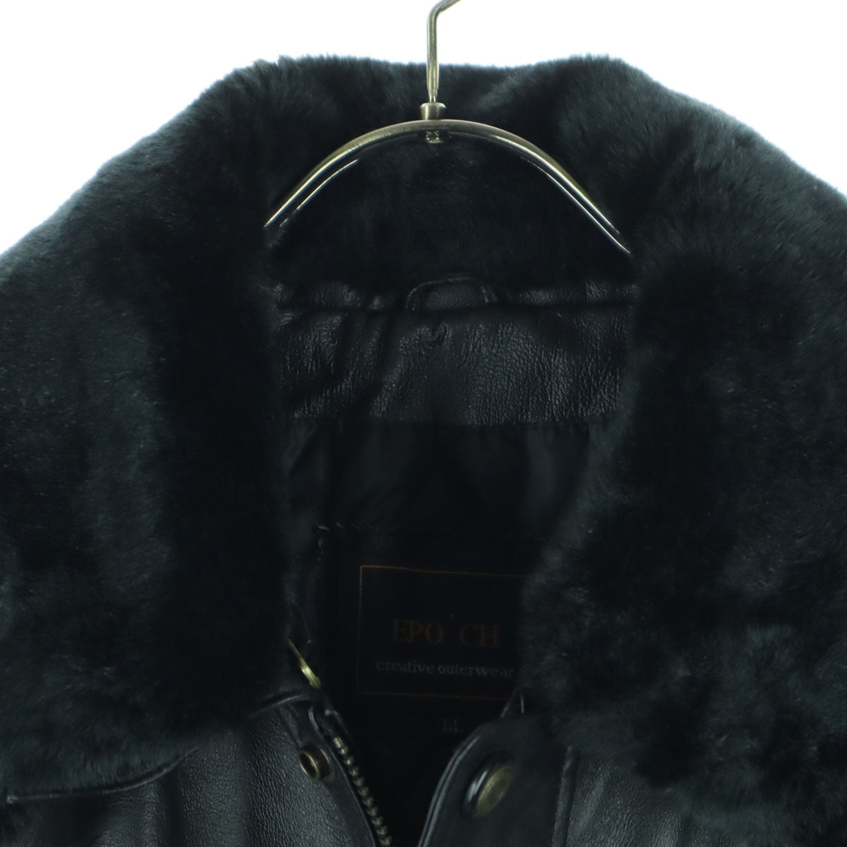 EPO CH エポック A-2タイプ 長袖 レザージャケット LL ブラック メンズ