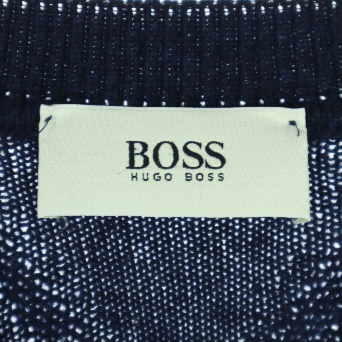 HUGO BOSS ヒューゴボス ドイツ製 アーガイル柄 長袖 ニット 46 ネイビー メンズ