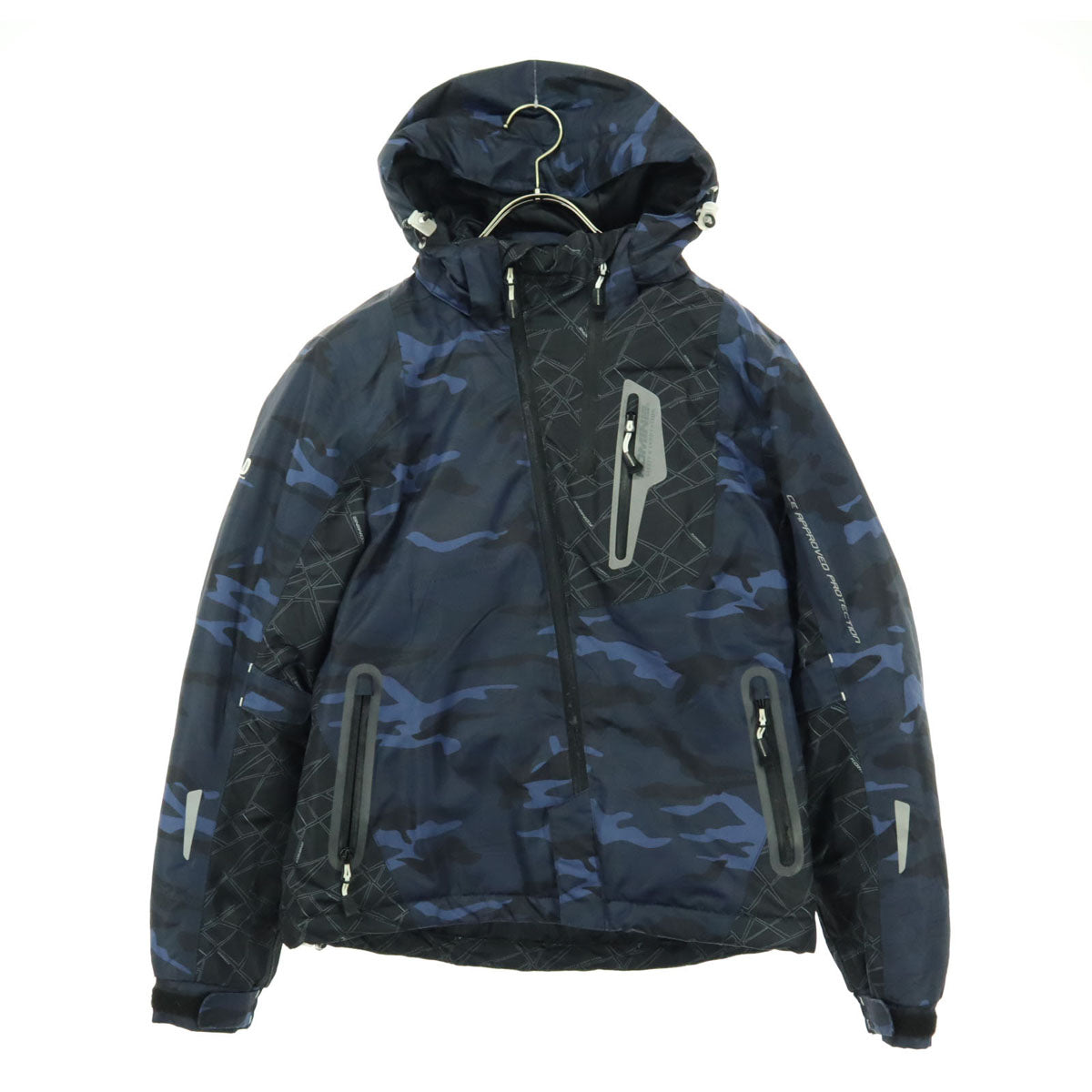 KOMINE コミネ 迷彩柄 長袖 バイク ツーリング フーディジャケット WM ブルー プロテクター付属 レディース