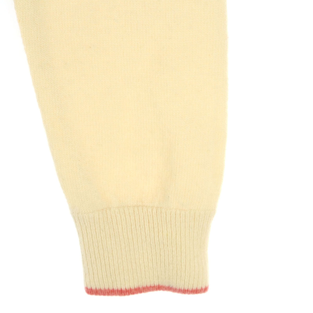 BALLANTYNE バランタイン イギリス製 ダイヤ柄 長袖 Vネック カシミヤ セーター 40 ベージュ系 レディース