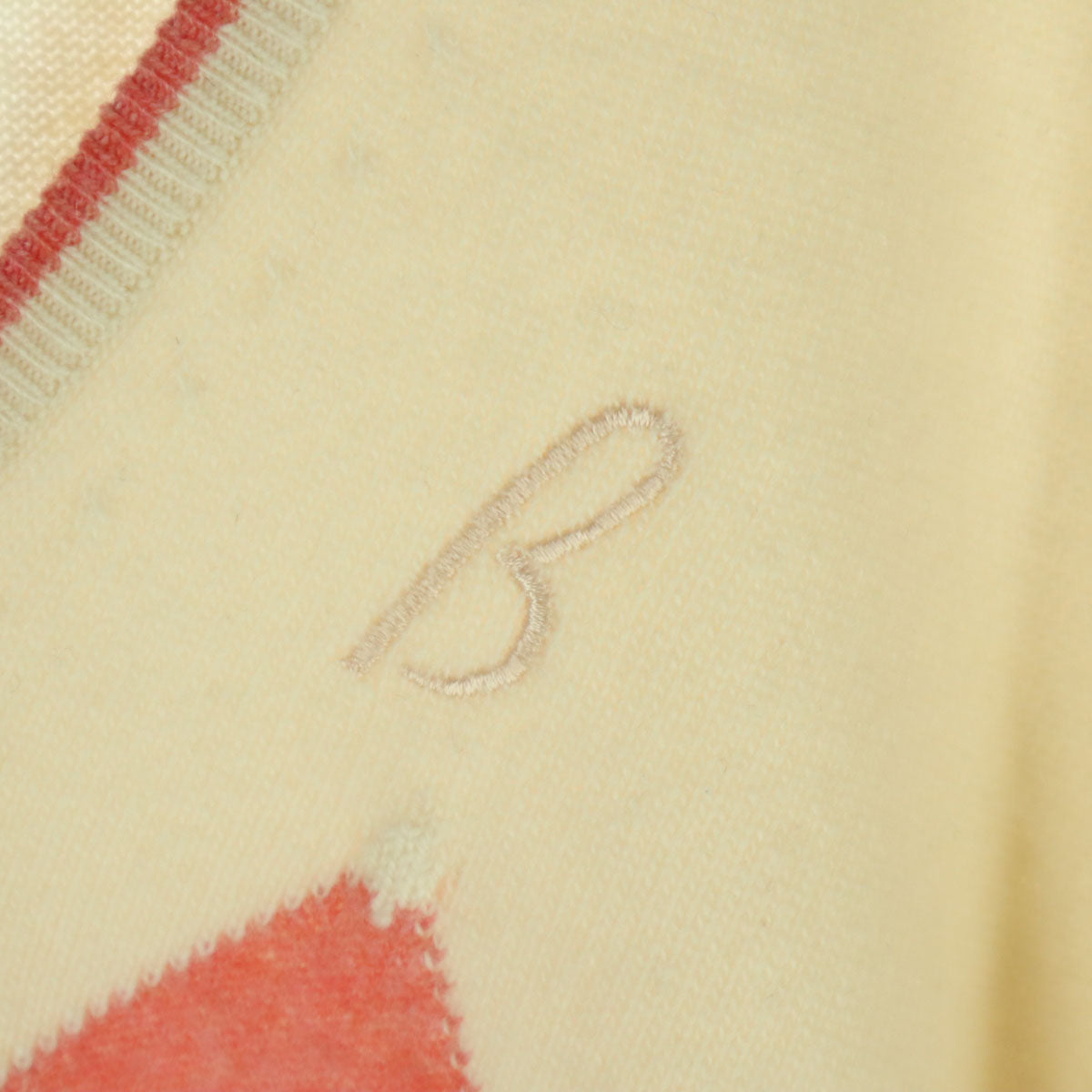 BALLANTYNE バランタイン イギリス製 ダイヤ柄 長袖 Vネック カシミヤ セーター 40 ベージュ系 レディース