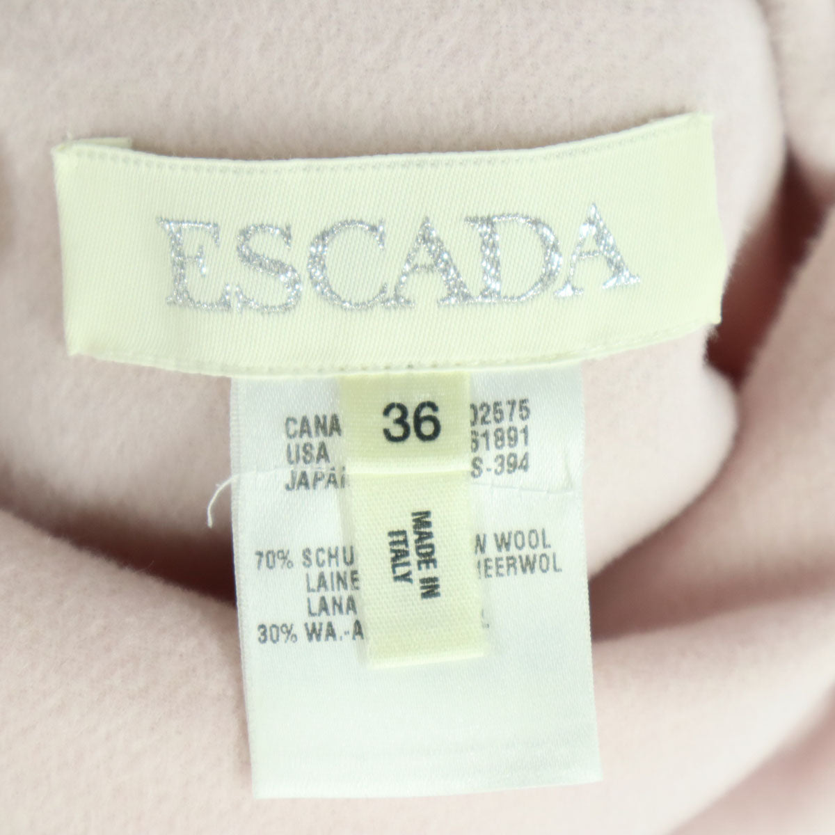 ESCADA エスカーダ イタリア製 長袖 リバーシブル コート 36 ピンク フーディー レディース