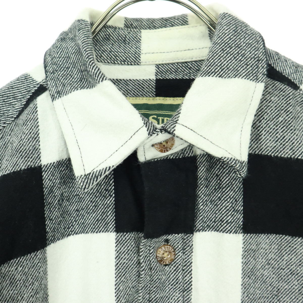 FIELD&STREAM フィールドアンドストリーム チェック柄 長袖 コットンシャツ S ブラック系 メンズ