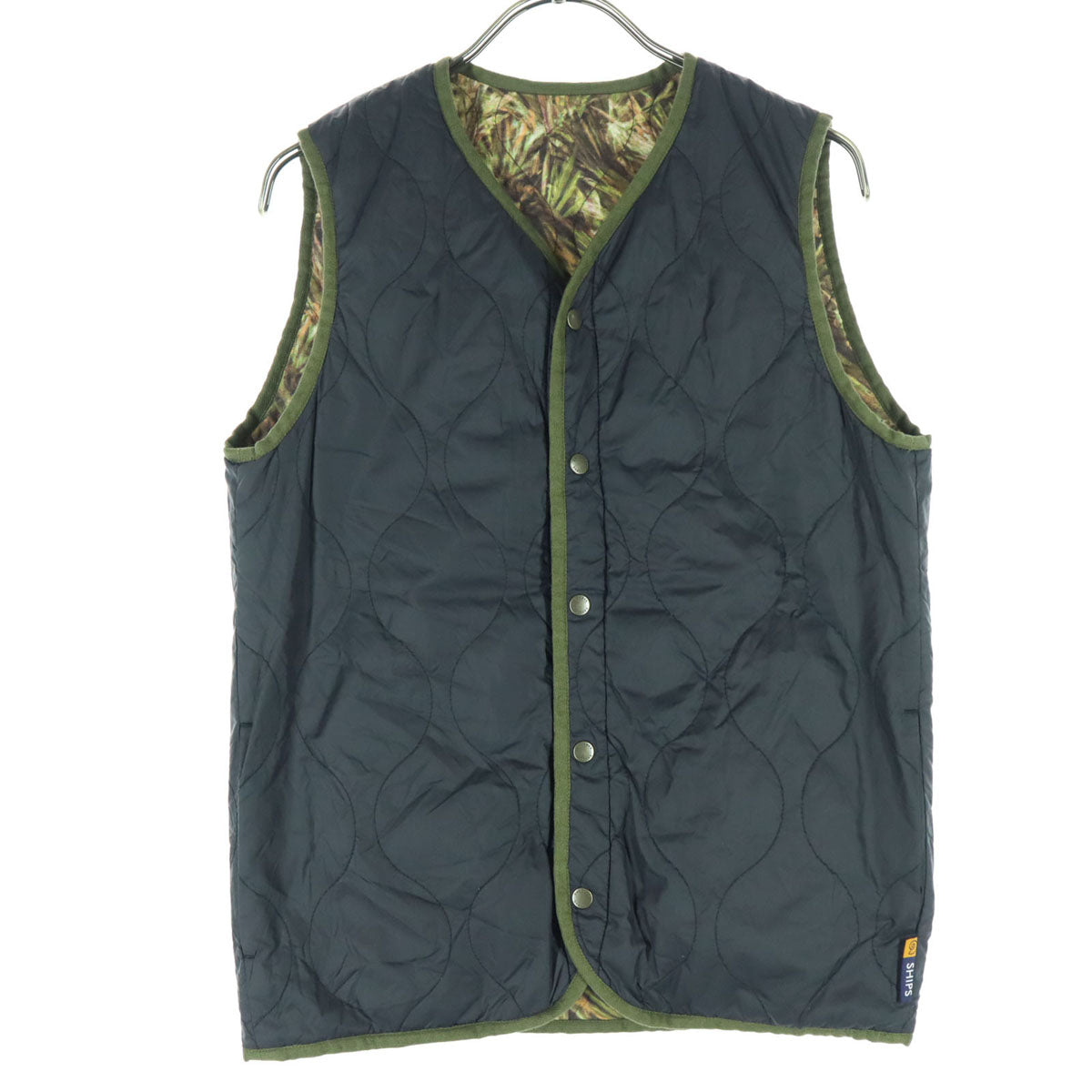 美品 Snugpak スナッグパック シップス 別注 リアルツリーカモ ノースリーブ リバーシブル 中綿ベスト S グリーン SHIPS メンズ