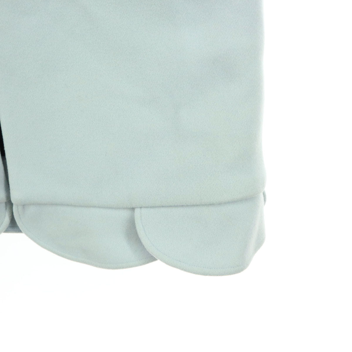 YOKO CHAN ヨーコチャン ノーカラー ウールコート 38 ライトブルー レディース