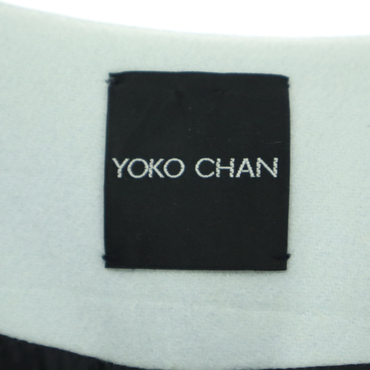 YOKO CHAN ヨーコチャン ノーカラー ウールコート 38 ライトブルー レディース