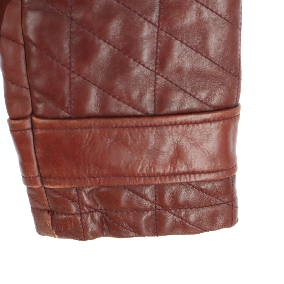 ABAHOUSE アバハウス 長袖 キルティング レザージャケット 2 ブラウン系 牛革 メンズ